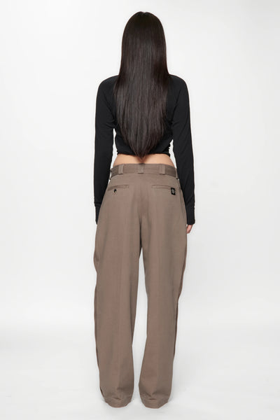 PLEATED WORK PANT - GRAVEL