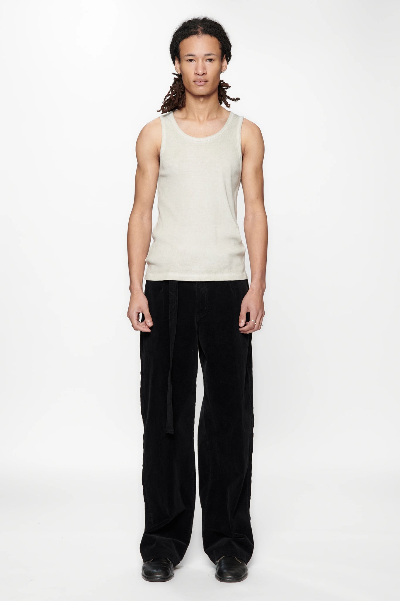 PLEATED WORK PANT - VINTAGE BLACK CORDUROY