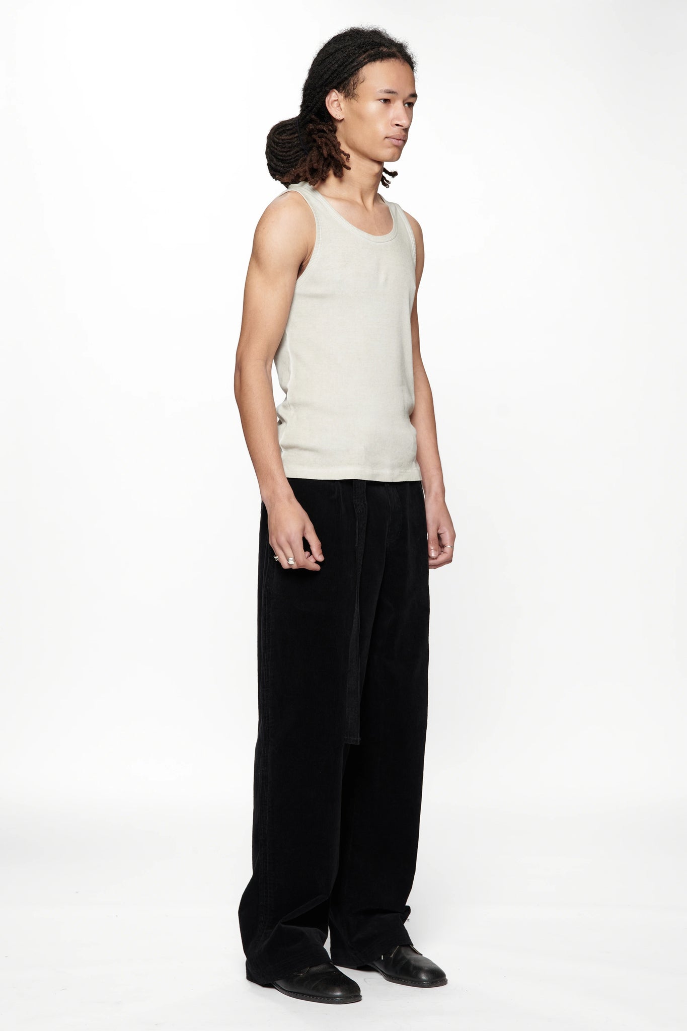 PLEATED WORK PANT - VINTAGE BLACK CORDUROY