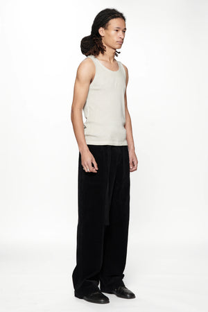PLEATED WORK PANT - VINTAGE BLACK CORDUROY