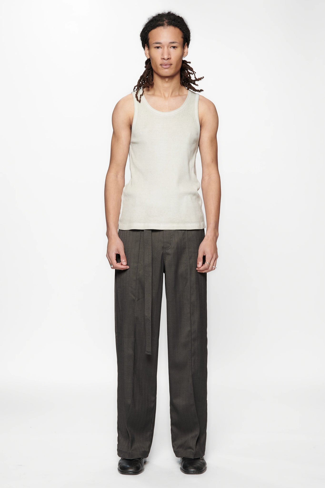 SHADOW SUIT PANT - BLACK HERRINGBONE