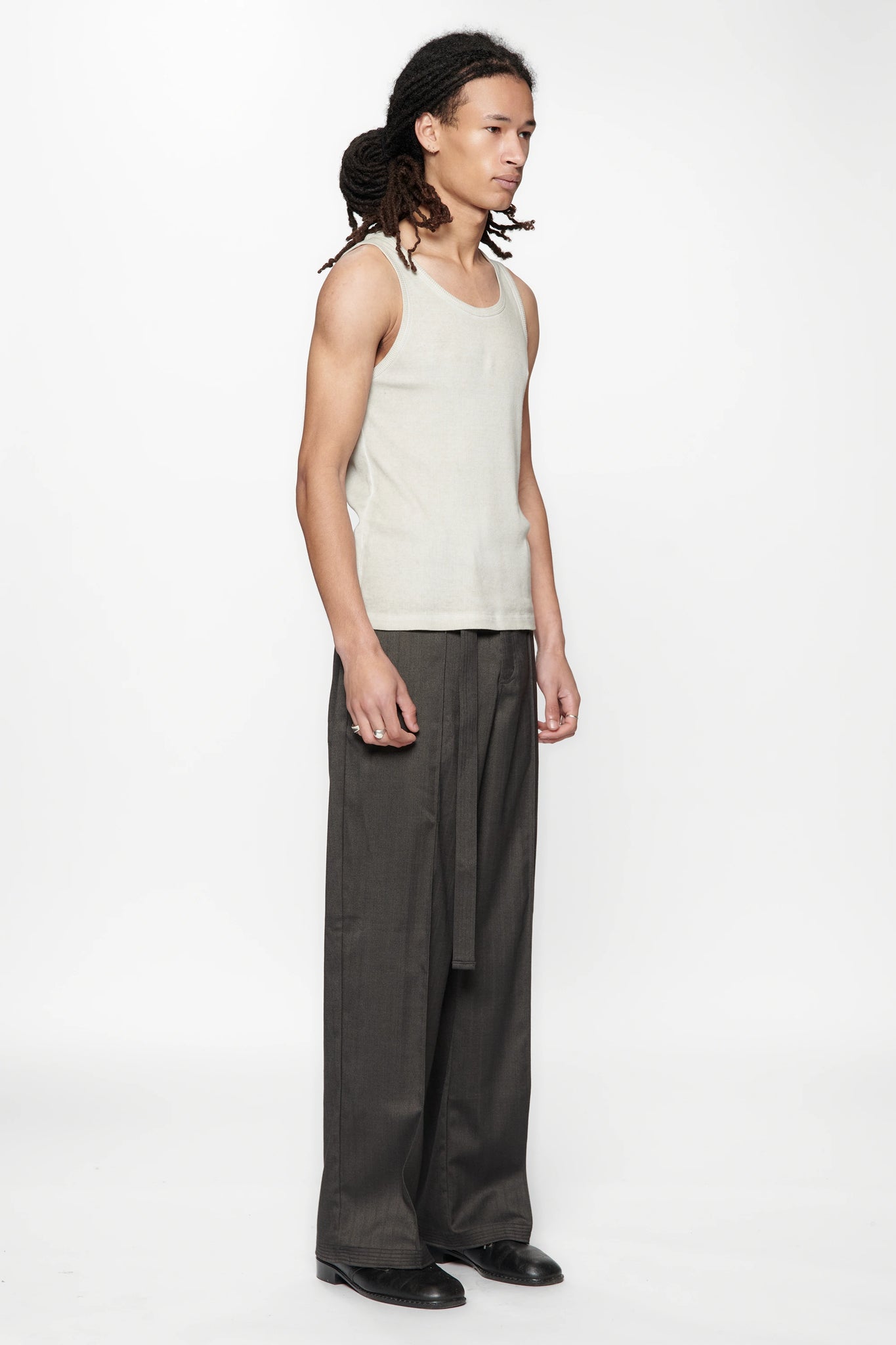 SHADOW SUIT PANT - BLACK HERRINGBONE