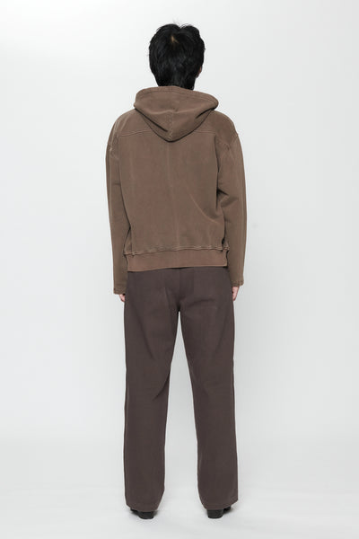 STAR BOMBER ZIP HOODIE - CHOCOLATE