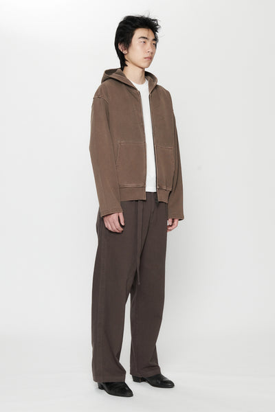 STAR BOMBER ZIP HOODIE - CHOCOLATE