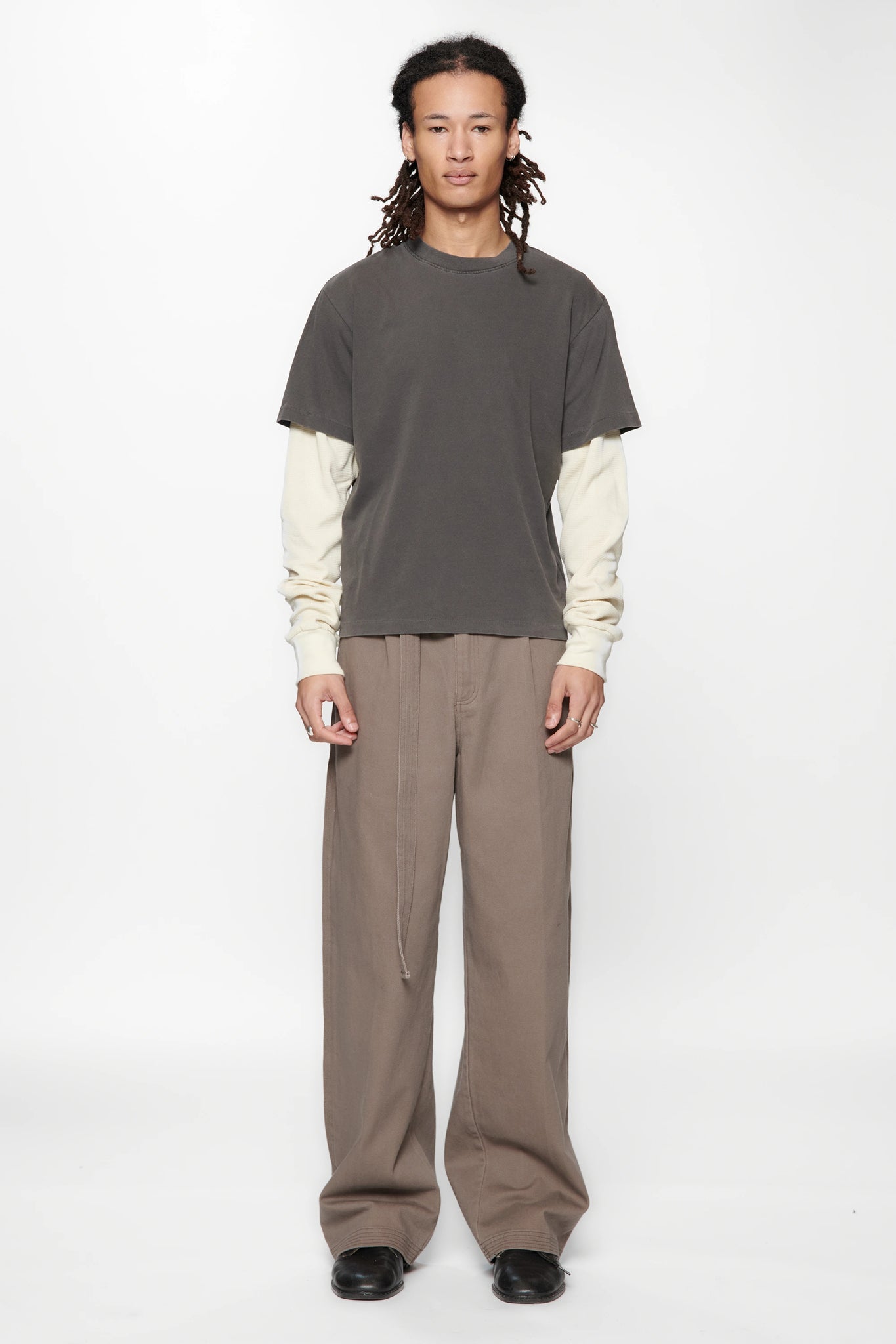 TIDE DOUBLE T-SHIRT - CHARCOAL/BONE