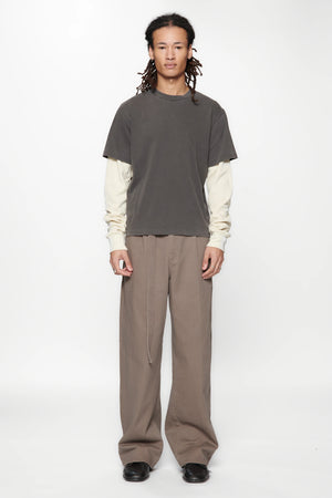 TIDE DOUBLE T-SHIRT - CHARCOAL/BONE