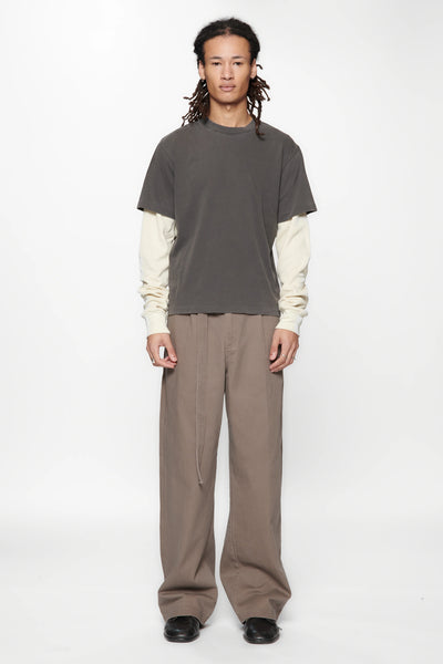 TIDE DOUBLE T-SHIRT - CHARCOAL/BONE