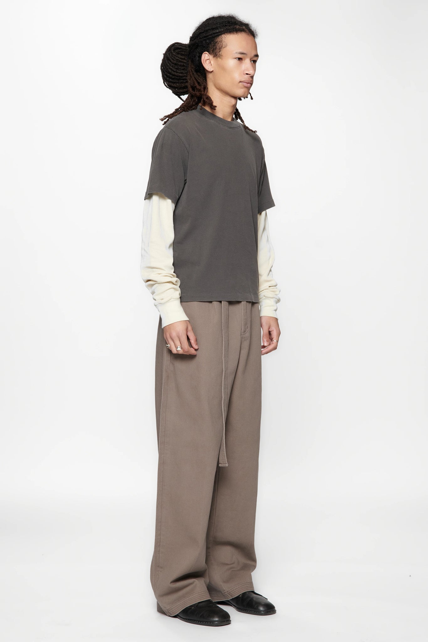 TIDE DOUBLE T-SHIRT - CHARCOAL/BONE
