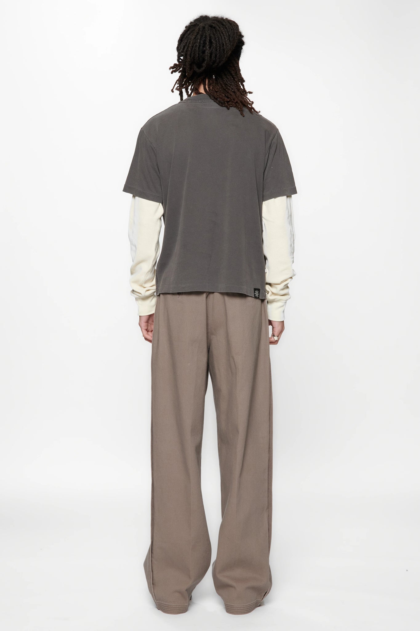 TIDE DOUBLE T-SHIRT - CHARCOAL/BONE