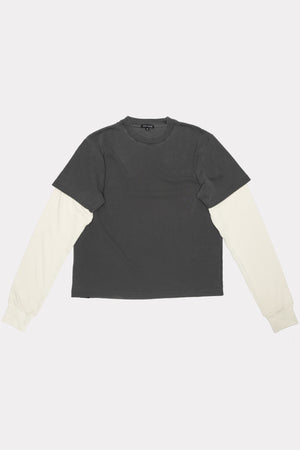 TIDE DOUBLE T-SHIRT - CHARCOAL/BONE