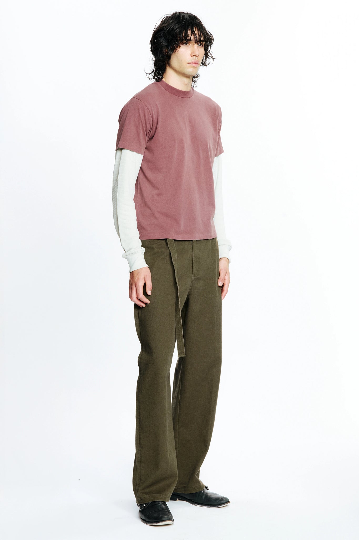 TIDE DOUBLE T-SHIRT - PLUM / BONE