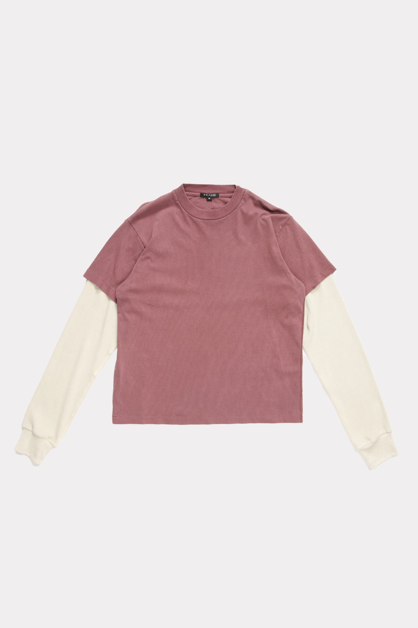 TIDE DOUBLE T-SHIRT - PLUM / BONE
