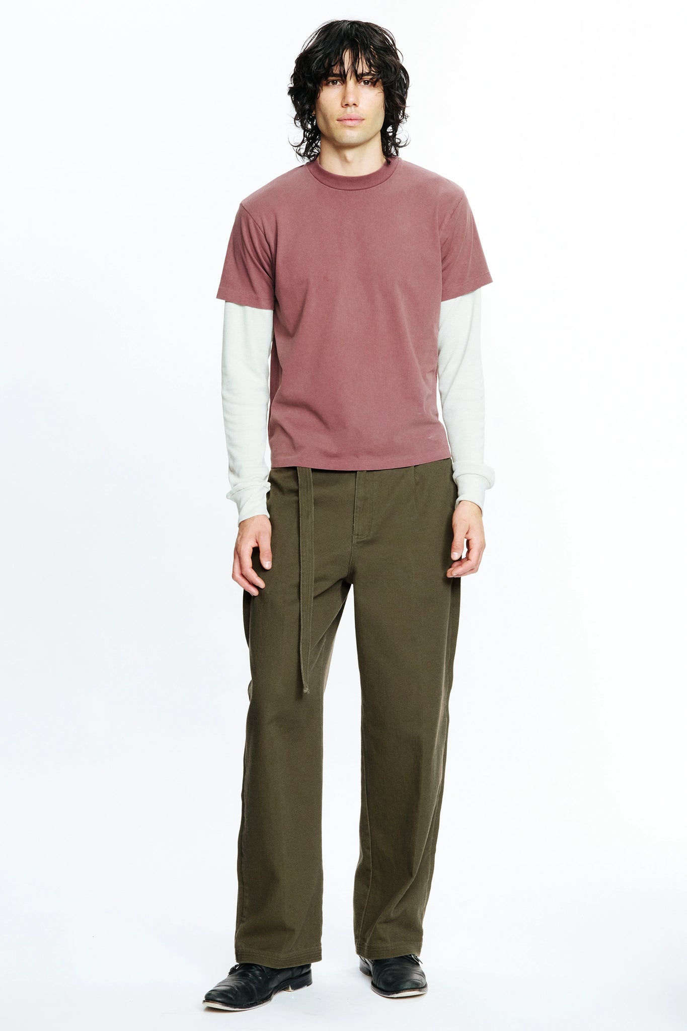TIDE DOUBLE T-SHIRT - PLUM / BONE