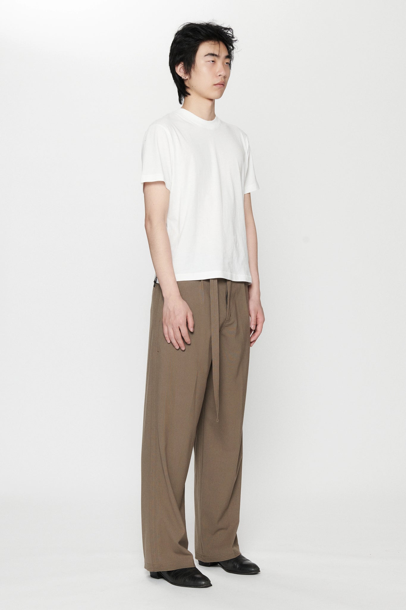 PLEATED WORK PANT - CHOCOLATE