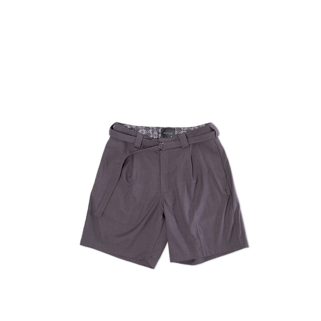 PLEATED SUIT SHORT - CHARCOAL