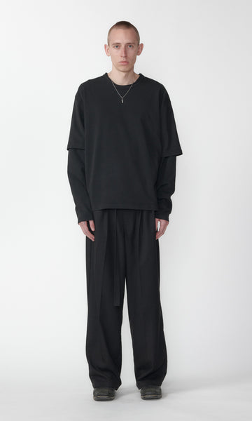 LAYER LS TEE - THRASHED BLACK