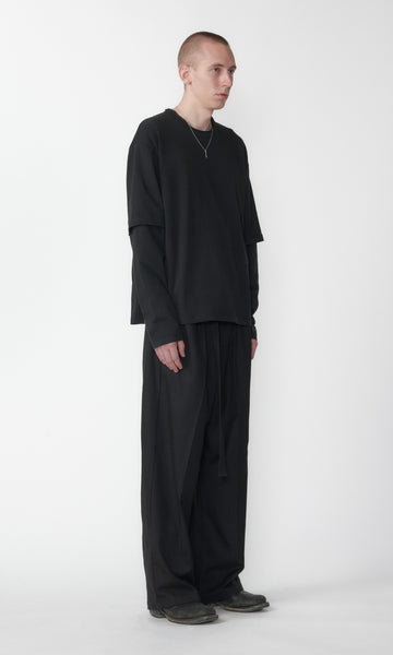 LAYER LS TEE - THRASHED BLACK