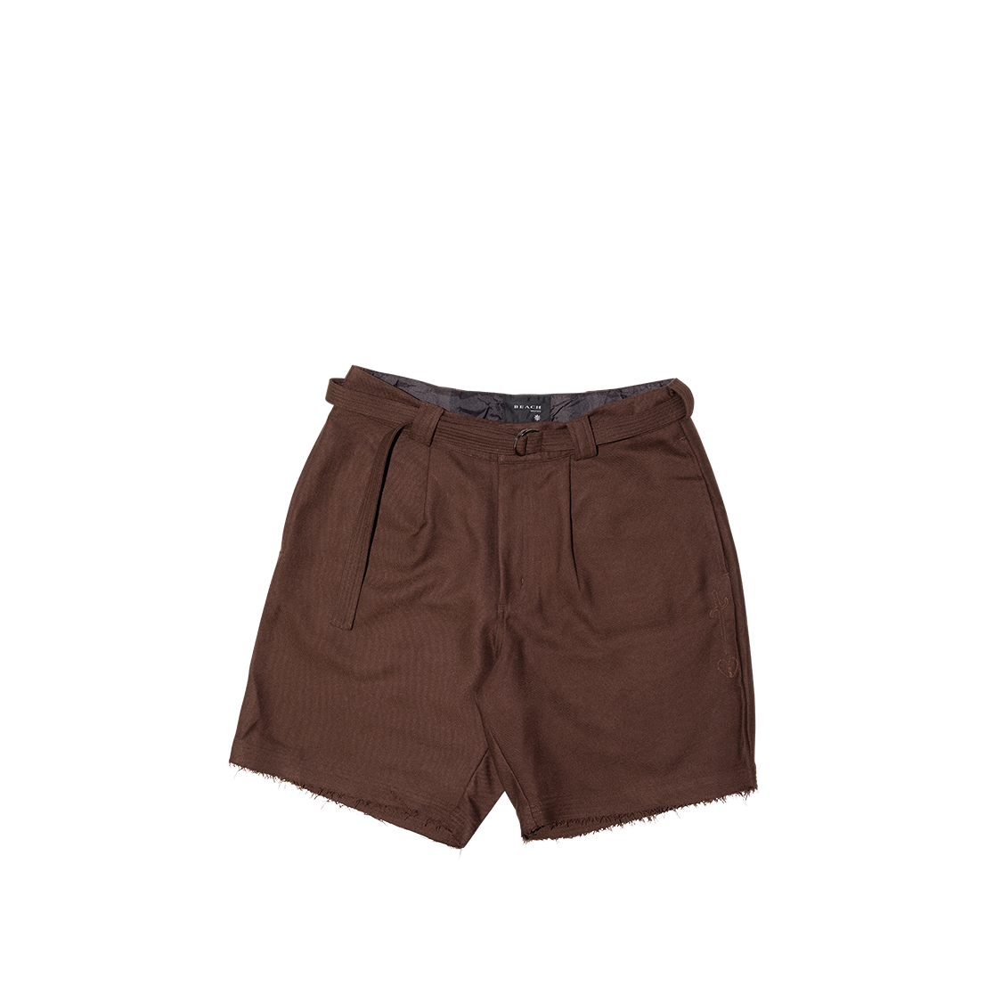 PLEATED SUIT SHORT, BROWN