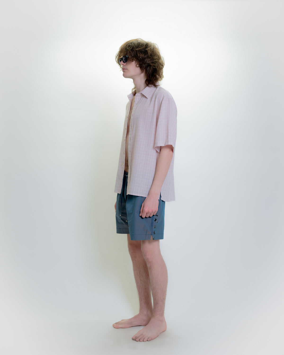 ALL DAY SHIRT - PINK GRID