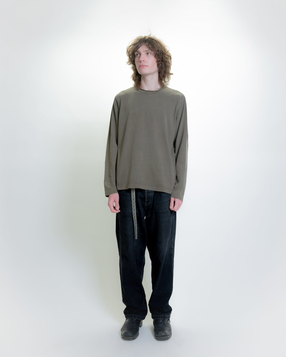 THRASHED LS TEE - KHAKI
