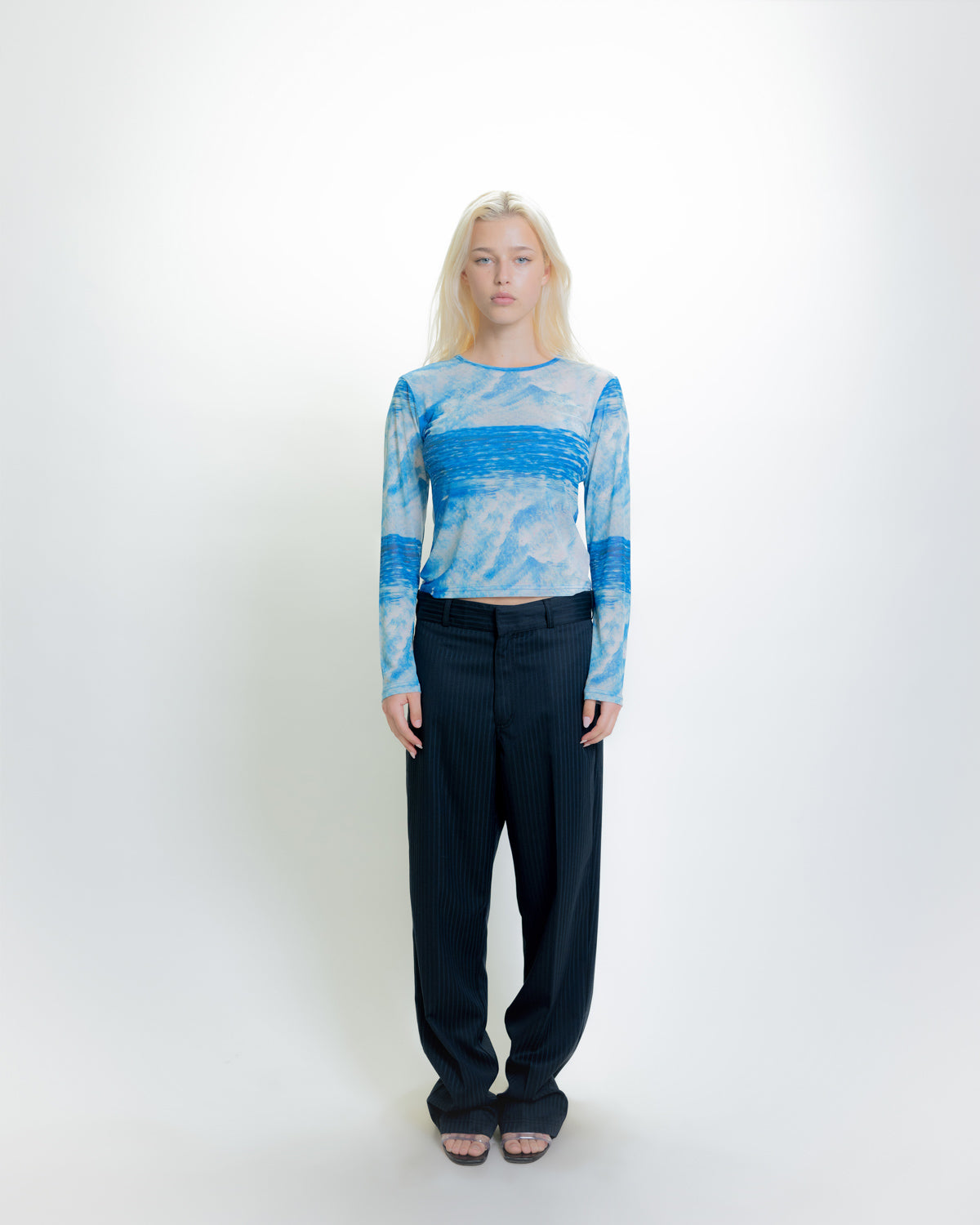 MESH TOP - BLUE WAVE