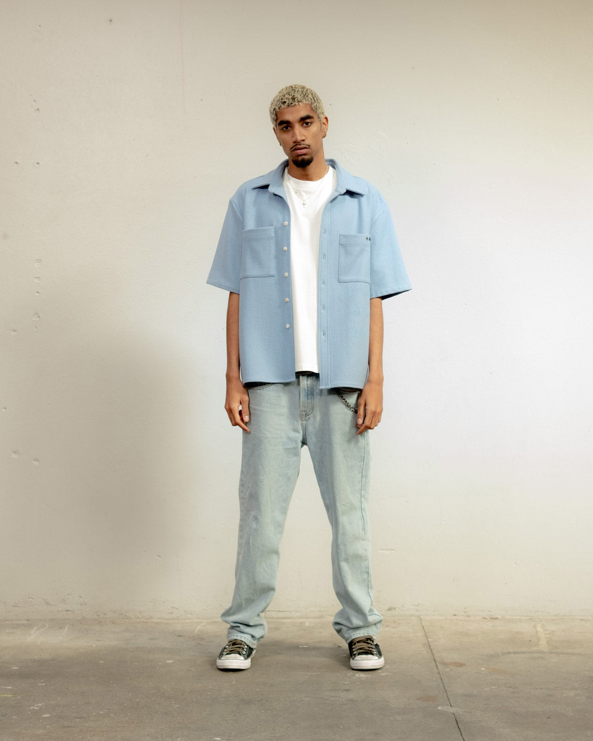 SS OVER SHIRT - BABY BLUE