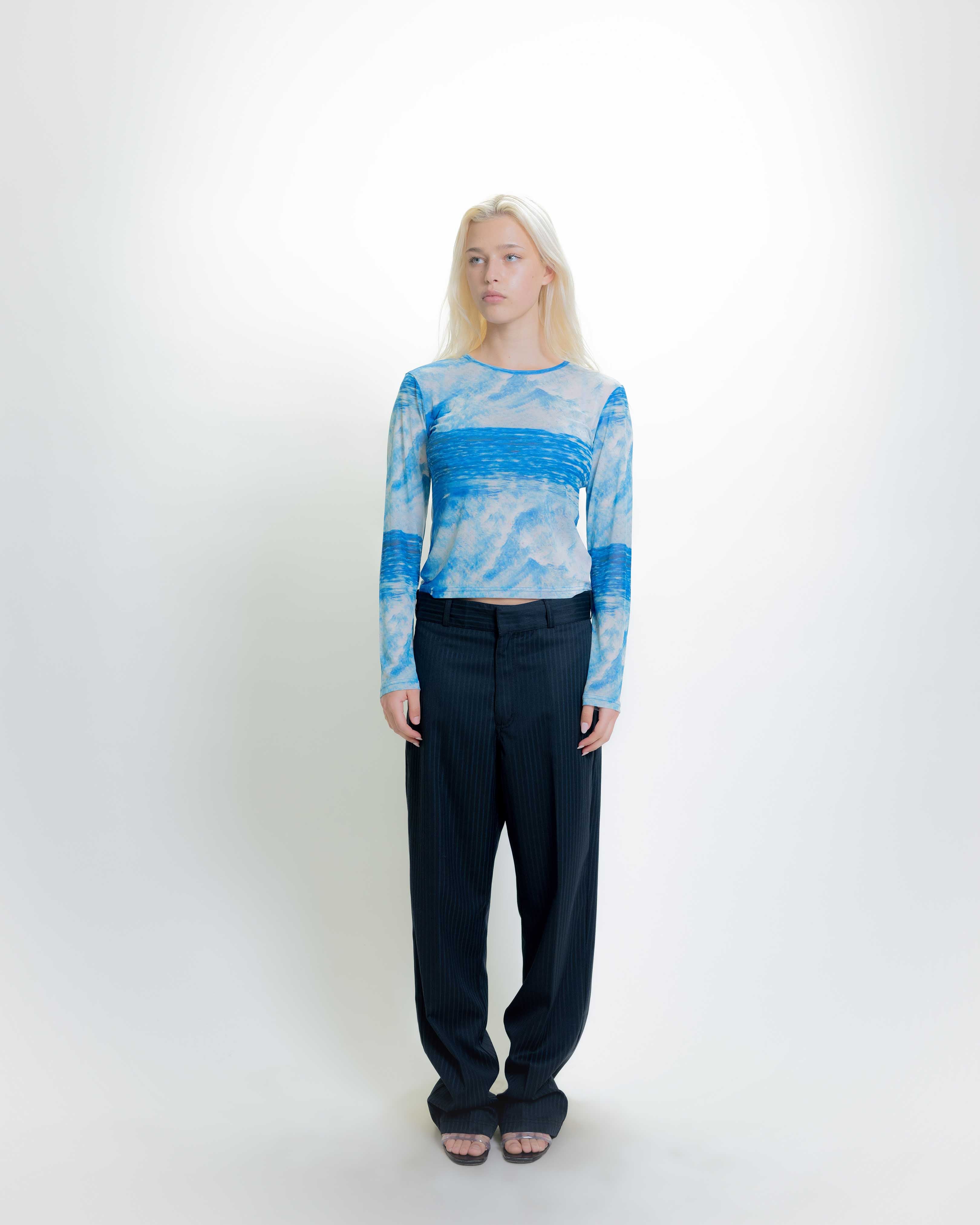 SUITS ME PANT - BLACK/BLUE STRIPE